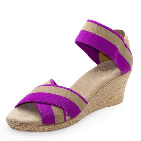 CHARLESTON SHOE CO. Shoes - Charleston Shoe Co. Women's Cannon wedges in tan and purple